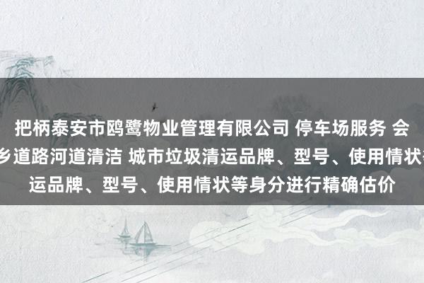把柄泰安市鸥鹭物业管理有限公司 停车场服务 会务服务 保洁服务 城乡道路河道清洁 城市垃圾清运品牌、型号、使用情状等身分进行精确估价